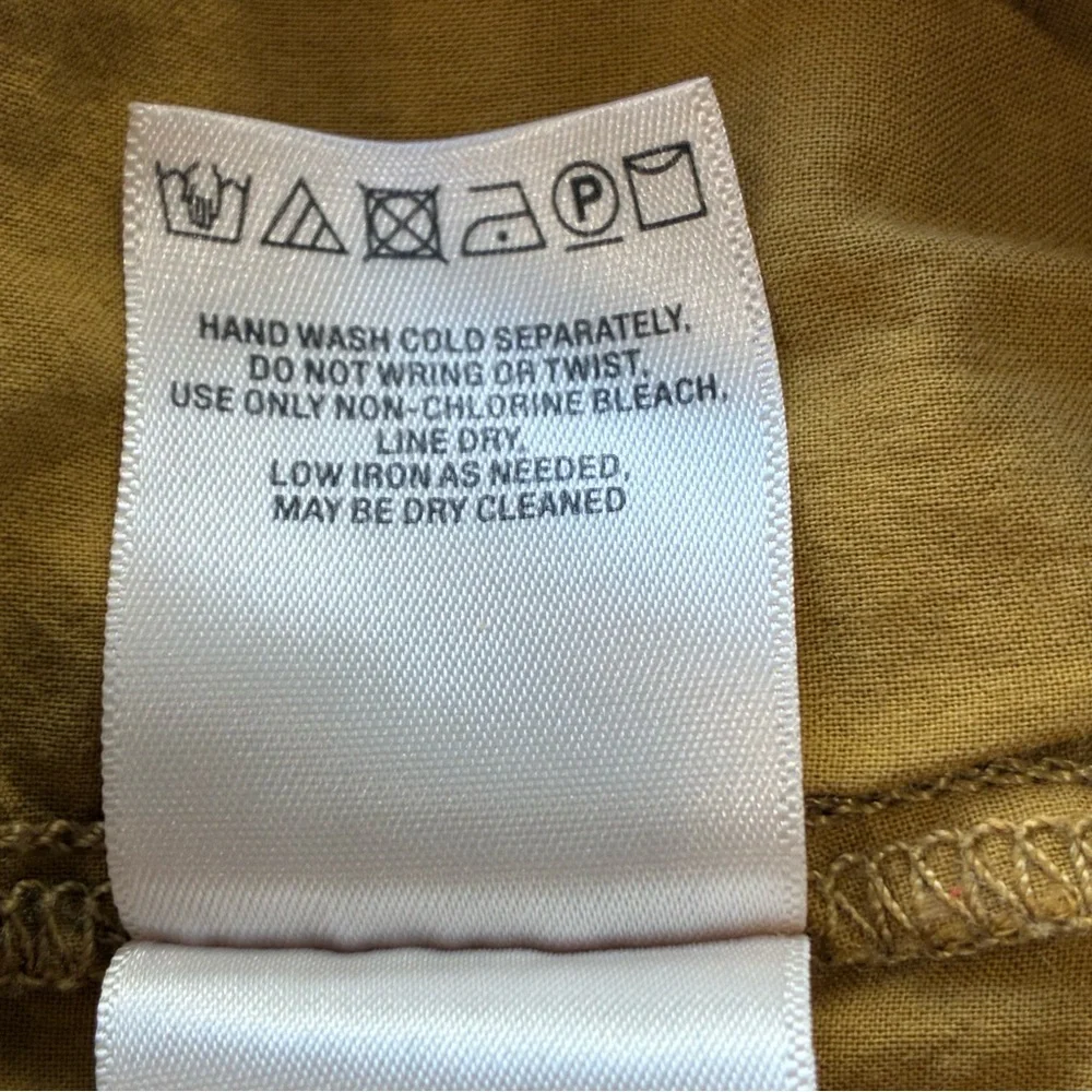 Anthropologie Eyelet Jogger Mustard Boho Cropped Drawstring Waist Medium - Picture 12 of 12